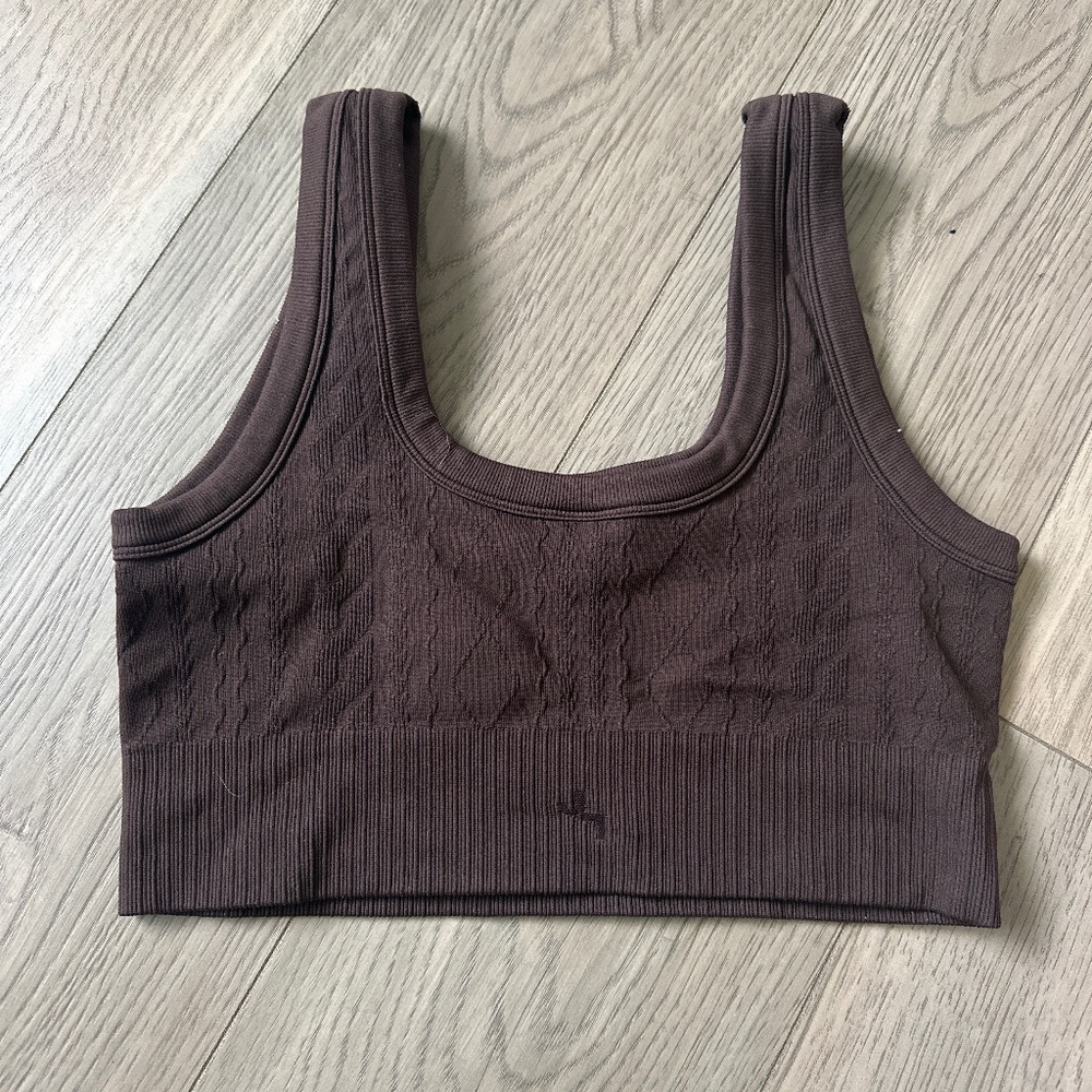JoyLab faux knit sports bra